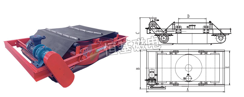 RBCDD隔爆型自卸式电磁除铁器示意图