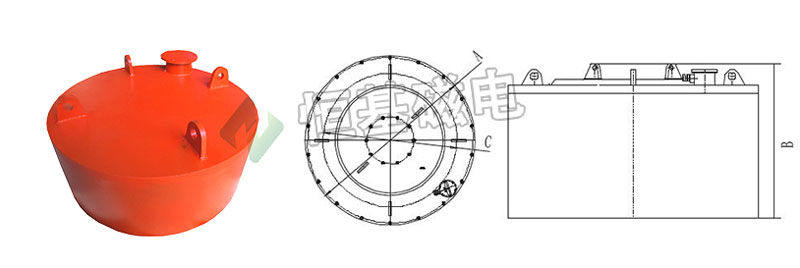 RBCDB隔爆型盘式电磁除铁器示意图