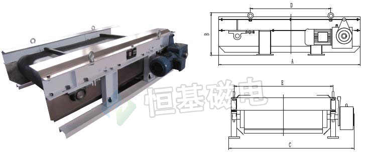 RCYE型永磁自卸式除铁器示意图